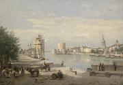 Jean-Baptiste-Camille Corot The Harbor of La Rochelle Spain oil painting artist